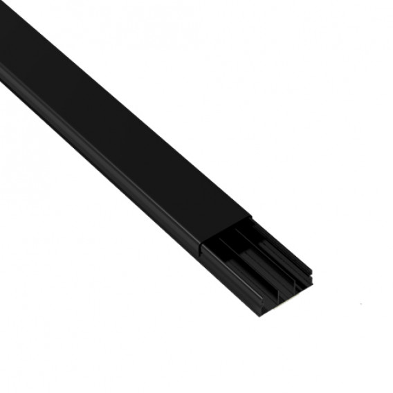 Canaleta C/ Fita Adesiva Dupla Face (com divisoria) preto - Enerbras